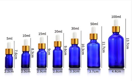 Glass Fine Oil Bottle Avoid Light Glue Head Dropper Bottle  Stock Bottling Cosmetics (Option: Blue-15ml)